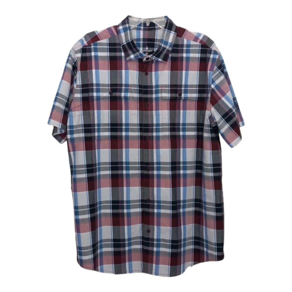 Spyder Shirt Men's 2XL Short Sleeve Button Up Outdoor Rockabilly Dadcore Gorp